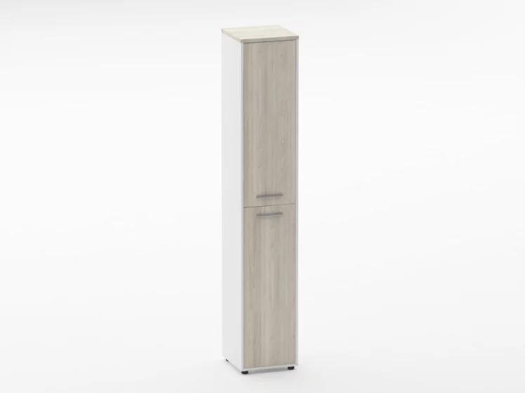 Шкаф 5 узкий закрытый Deka 10.23.16Пр Дуб Сантана светлый/Белый_0