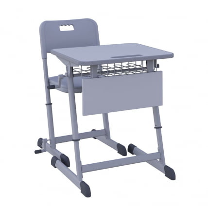 Парта одноместная НОМАД В 600х500 с ручной регулировкой высоты (рост 4-6) Желтый/Серый / NOMAD V_1