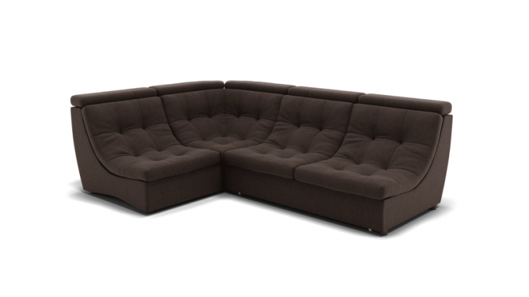 Диван Монако-3 (ЗР) Цвет фасада: Коричневый; Тип: Универсальный; Материал фасада: Металл/Велюр_0