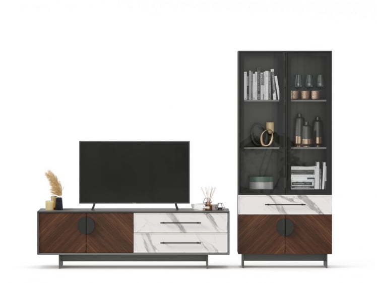 Набор мебели для гостиной Вилена №5 Серый/Орех/Монте белый_7