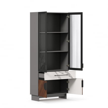 Шкаф комбинированный 880 Вилена ЛД 138.150.000 Оникс Серый/Орех/Монте белый_4