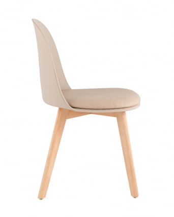 Стул Fog с подушкой Бежевый деревянные ножки_5
