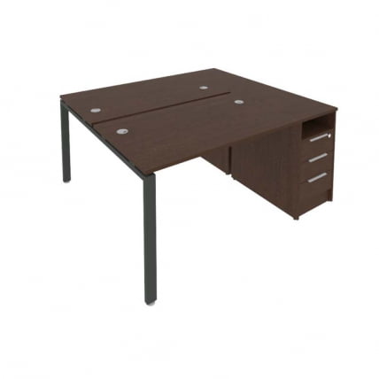 Рабочая станция с опорной тумбой Metal System Б.РС-СТП-2.2 Венге/Антрацит_0