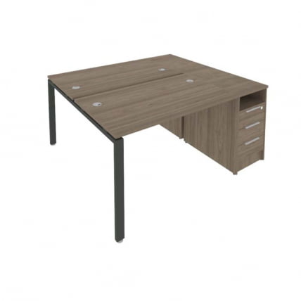 Рабочая станция с опорной тумбой Metal System Б.РС-СТП-2.2 Вяз/Антрацит_0