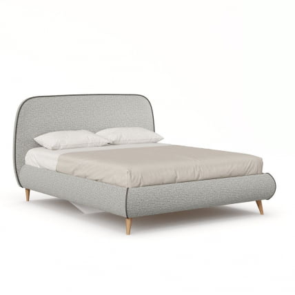 Мягкая кровать Холли ЛД 600.560.000 Светло-серый Стальной_0