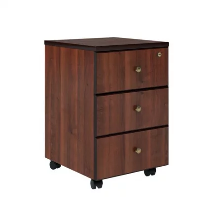 Тумба подкатная с 3 ящиками BRN8630302 Темный орех_0