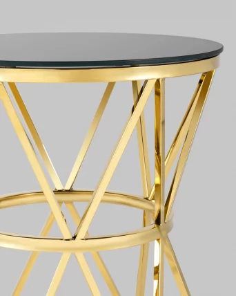 Журнальный стол ВИВА 50x50 Золото (стекло черное)_4