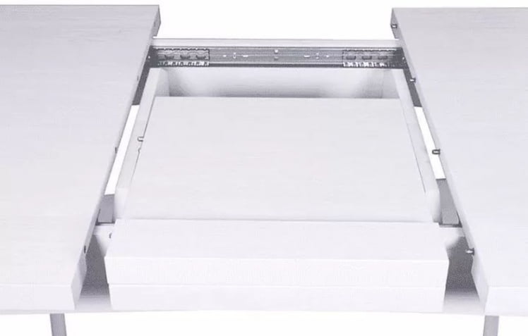 Стол раскладной Ялта с цилиндрическими опорами Белый Анкор светлый_2