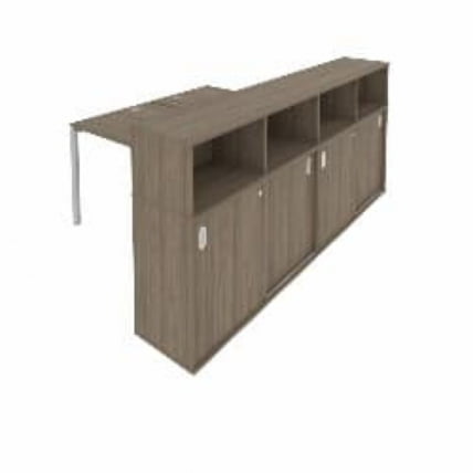 Рабочая станция с опорным шкафом-купе Metal System Б.РС-СШК-4.2 Вяз/Серый_0