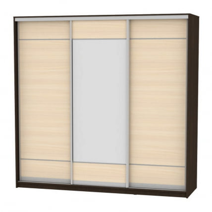 Шкаф-купе B-230х235х60-3(Венге-ДМ-D7D8D7)_0