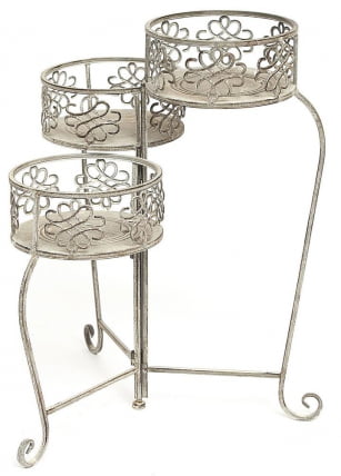 Цветочница Secret de Maison TROI (mod. PL08--7689) металл, 59*29*63см, Античный серый_0