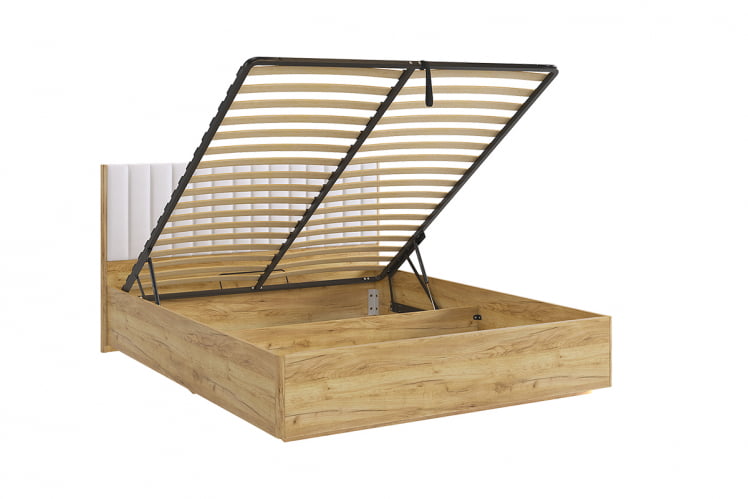 Кровать с подъемным механизмом 160х200 см Адам MSA-06 дуб крафт золотой/белоснежный (экокожа)_2