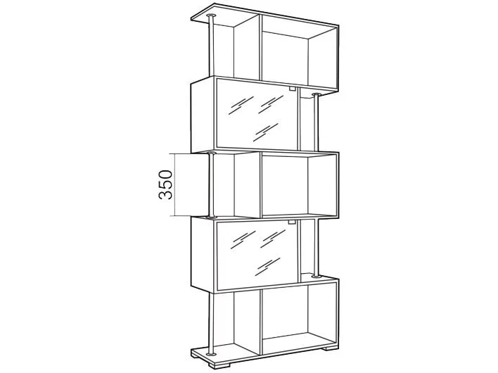 Стеллаж Style-4 Ясень шимо темный-ясень шимо светлый_2