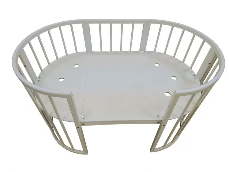 Кровать-трансформер с двумя матрасами Merry Happy Mini матовая Белая_5