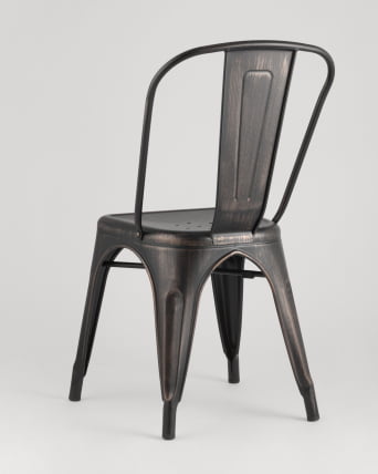 Стул TOLIX с высокой спинкой Черный патина золото_4