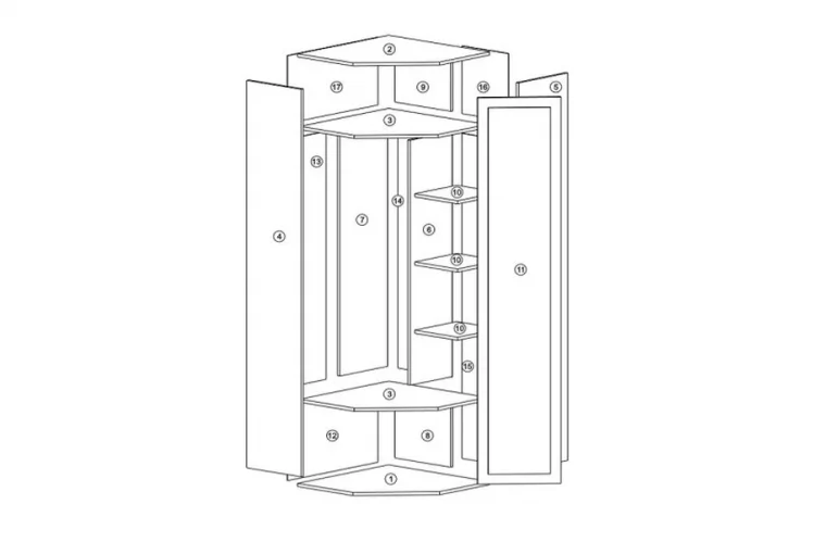 Шкаф угловой Хаски 22 Дуб Ирландский_3