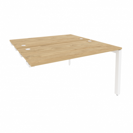 Стол-приставка двойной на П-образном м/к к опорным элем. ONIX O.MP-D.SPR-3.7 Тиквуд Светлый/Белый_0