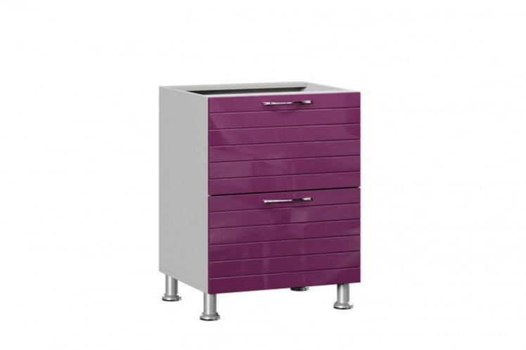 Тумба кухонная 600 с 2 ящиками (4) Анастасия ЛД 031.052.000 М Ежевика_0