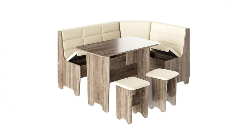 Кухонный уголок Техас Исп.2 Дуб Сонома трюфель/Кашемир Крем_0