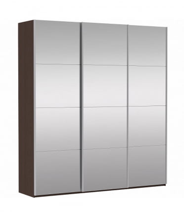 Шкаф-купе трехдверный Прайм 2100 Зеркало/Зеркало/Зеркало Венге_0
