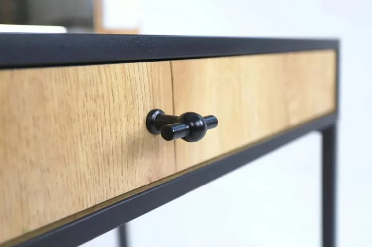 Трюмо Берген 2 Дуб Крафт Золотой Черный_5