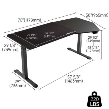 Стол компьютерный с электроприводом Eureka ERK-EDI-HTG-SW (Heptagon), копченое дерево_3