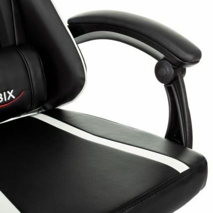 Кресло компьютерное BRABIX Shooter GM-123, 2 подушки, экокожа, черное/белое_8