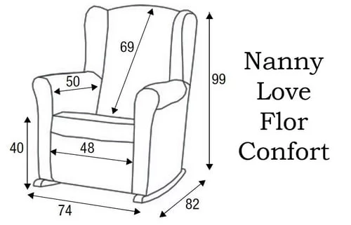 Кресло-качалка Micuna Wing/Flor white/pink искусственная кожа_1