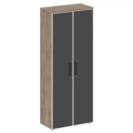 Шкаф высокий широкий со стеклянными дверцами SHIFT SK.ST-1.10R black Тиквуд Темный/Антрацит_0