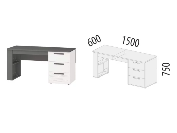 Стол письменный (лев/прав) Аляска 501.24_1