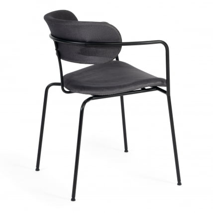 Стул VAN HALLEN (mod. 2433S) ткань/металл, 54,5х53,5/76 см, высота до сиденья 46 см, серый/черный_2