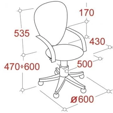 Кресло офисное UA_JUPITER Ткань 508870 Черная_1