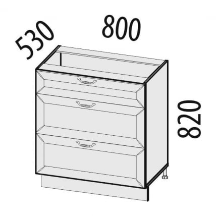 Стол кухонный (3 ящика с метабоксами) Оливия 71.67_1