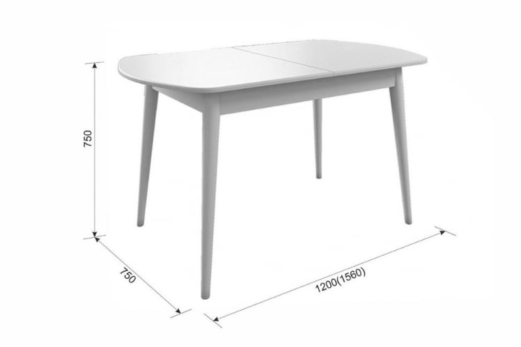 Стол обеденный раздвижной Сальса Белый_2