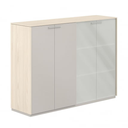 Шкаф средний двойной Atlas NZ-0315+NZ-0335.YN.GS.GLM Ясень Наварра Серый камень_0