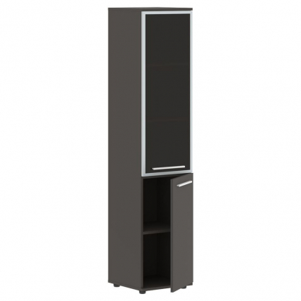 Шкаф-колонка комбинированная с дверью в металлической раме правый EDIS EHCS 42.7 R Мокко Белый Мокко_1