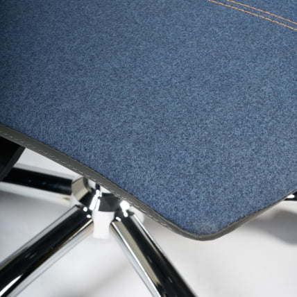 Кресло RIO экошерсть/кож/зам, синий/металлик, 1811-30/36_5