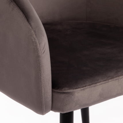 Кресло LA FONTAIN (mod. 004) вельвет/металл, 60 х 57 х 84 см , серый (HLR 24)/черный_6