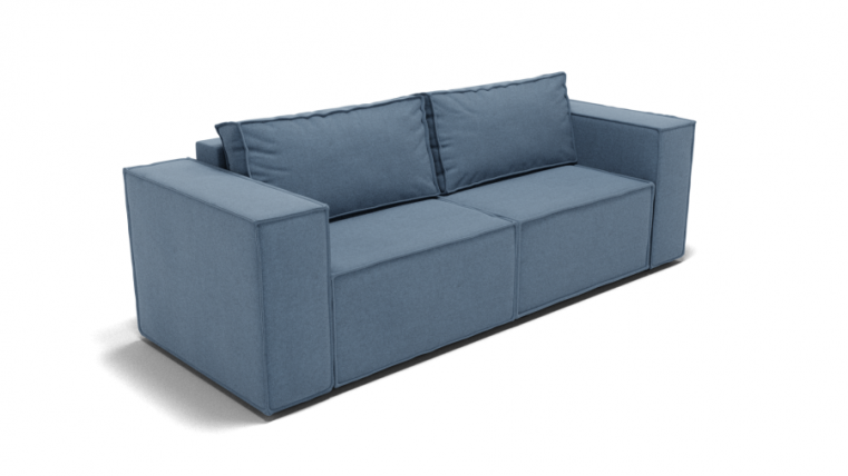 Диван Рашт (ЗР) Цвет фасада: Голубой; Тип: Прямой; Материал фасада: Металл/Велюр_0