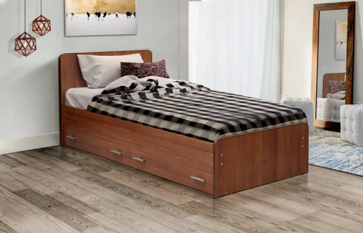 Кровать с ящиками на уголках №5 ЛДСП 800*1900 Ясень Шимо светлый_0