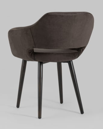 Стул с подлокотниками Саймон велюр Темно-коричневый_5