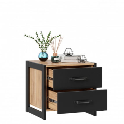 Тумба прикроватная Техно ЛД 678.100.000 Дуб Золотой Черный_3