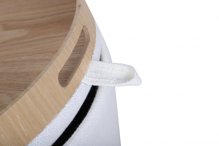 Пуф-столик с ящиком Хюгге S рогожка Белый_6