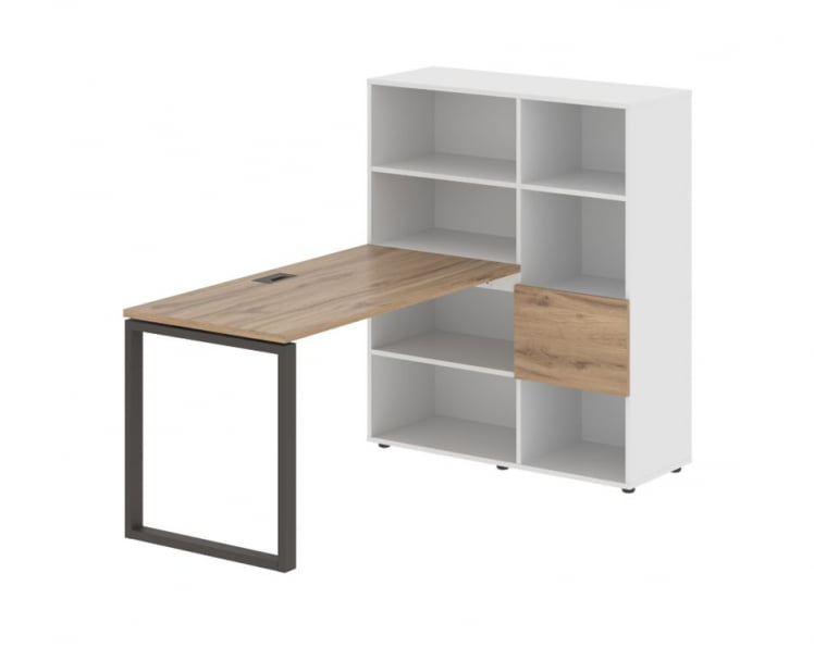 Рабочая станция EDIS EQRST 1113 Дуб Денвер светлый Мокко Белый_0