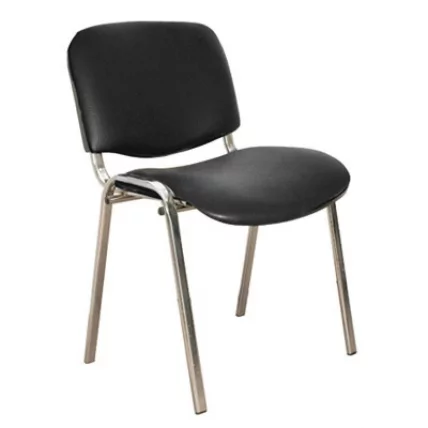 Стул для посетителей ИЗО хромированная рама к/з Коричневый_0