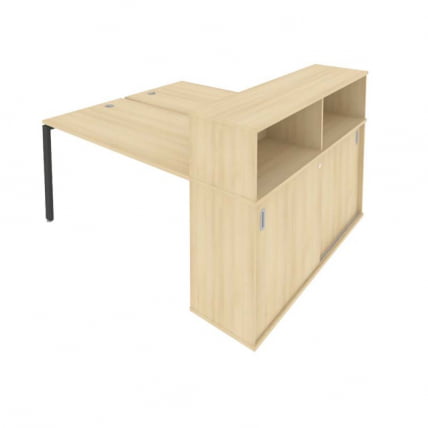 Рабочая станция с опорным шкафом-купе Metal System Б.РС-СШК-2.3 Акация/Антрацит_0