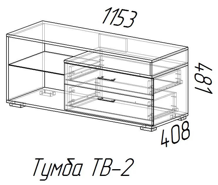 Тумба TV 2 Ясень шимо темный/Ясень шимо светлый_1