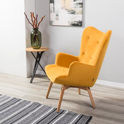 Кресло Хайбэк желтый/нат.бук_11