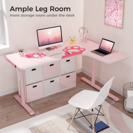 Стол письменный (для компьютера) угловой EUREKA ERK-L60R-PK-V2 (правый), розовый_16