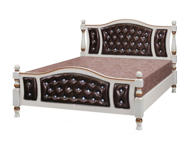 Кровать из массива Жасмин 200х140 Дуб молочный Темная_0